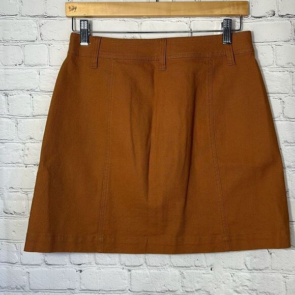 MADEWELL Button Front A-Line Pocket Mini Skirt size 4 - Picture 3 of 7